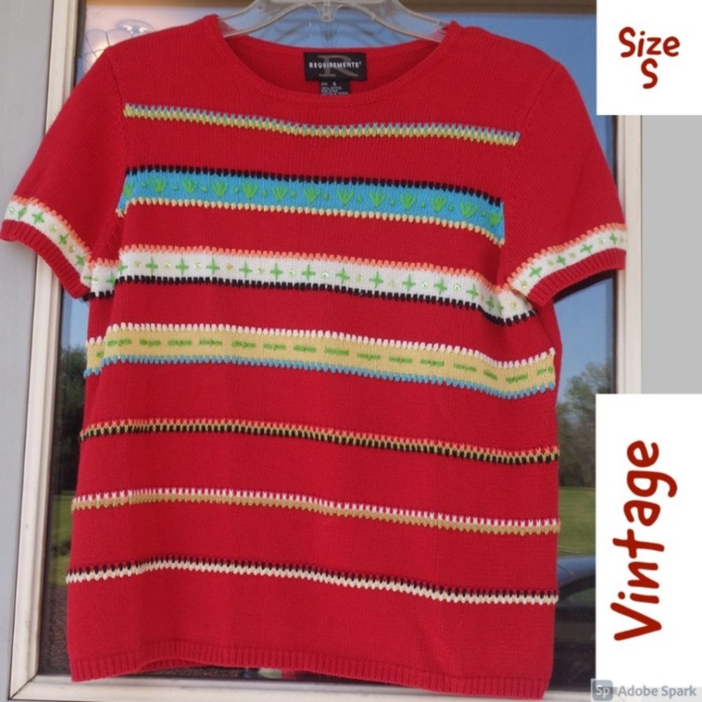 VINTAGE embroidered & sequin detail 90s sweater - Picture 1 of 10